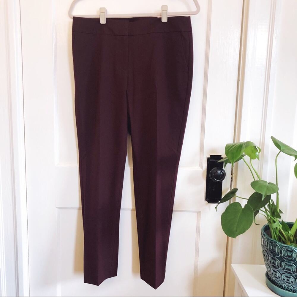 Ann Taylor Maroon Modern Slim Leg Dress Pants